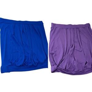 Doublju Purple Blue Stretchy Tube Tops/Skirts Lot Of 2 Womens Size 2XL